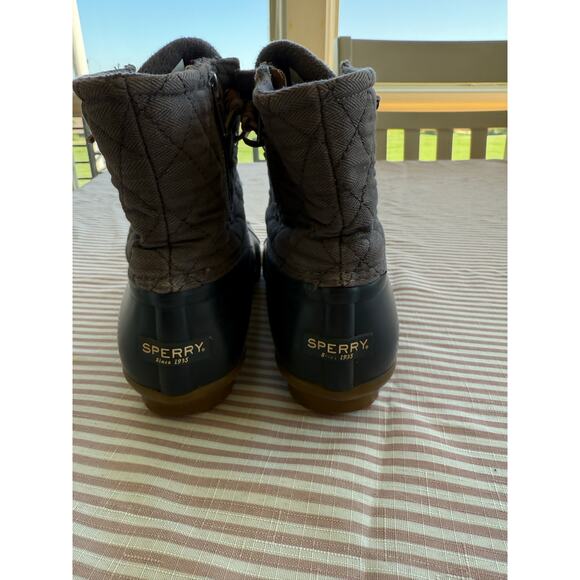 Sperry Women's Saltwater Duck Boots Size 7 Brown Olive Waterproof - Picture 2 of 6